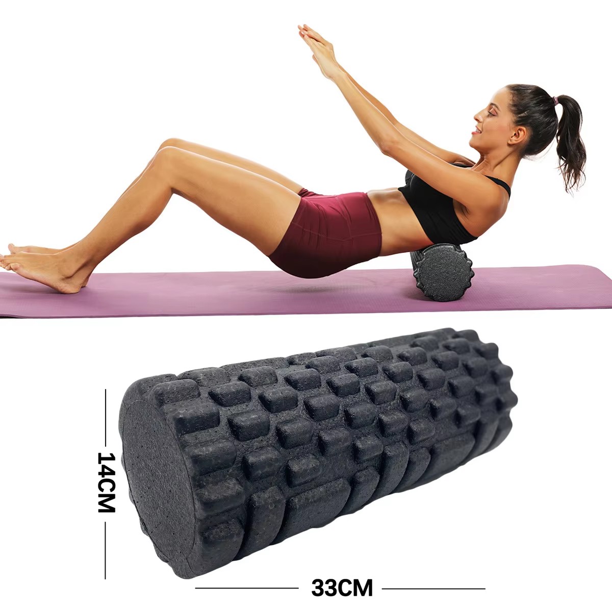 Vibrating Foam Roller - 30/33cm Fitness rouleau de mousse Yoga